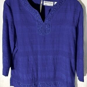 ALFRED DUNNER BLUE BLOUSE SIZE 16P